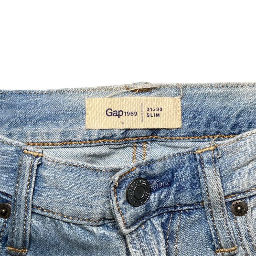 Vintage Y2k Gap Floral Bee Embroidered Patches Slim Cut Jeans Size 31 - Picture 2 of 6